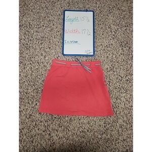 Lands End Coral Skort Athletic Golf Tennis Skirt with Pockets & Striped